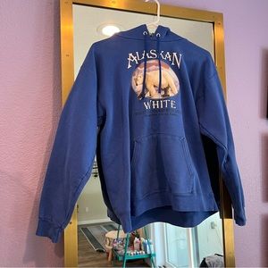 Hanes - Classic Royal Blue Alaskan White Hoodie, Adult S